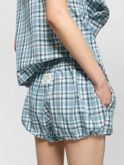 Acne Studios Organic Cotton Lounge Shorts Plaid Pattern In Blue