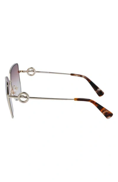 Longchamp 58mm Gradient Rectangular Sunglasses In Gold