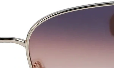 Longchamp 58mm Gradient Rectangular Sunglasses In Gold