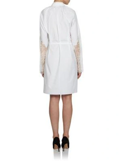 Shop Nina Ricci Laced Poplin Shirtdress In White