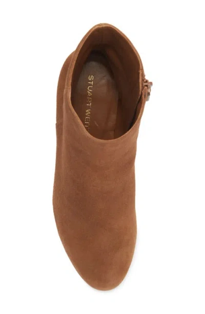 Stuart Weitzman Babette Platform Zip Bootie In Brown