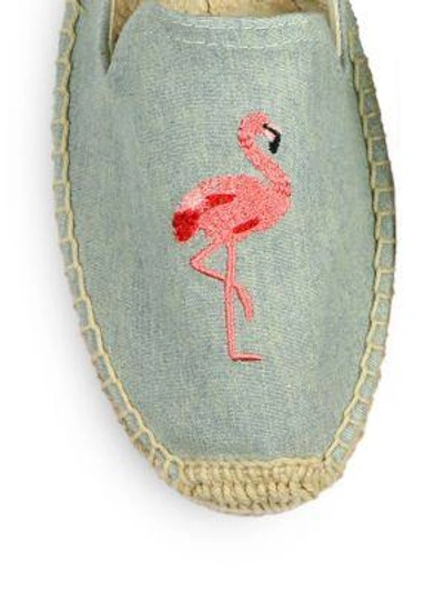 Shop Soludos Flamingo Chambray Espadrille Flats In Light Blue