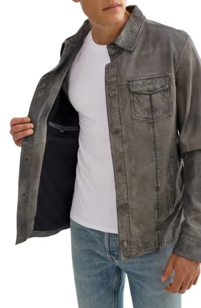 Regency Leather Jacket In Gray