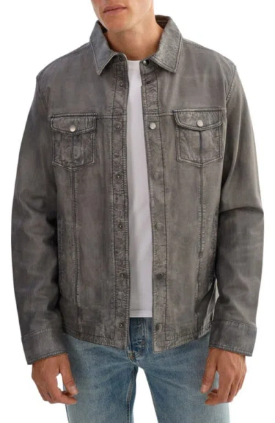 Regency Leather Jacket In Gray