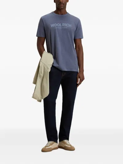 Woolrich Printed T-shirt In Blue