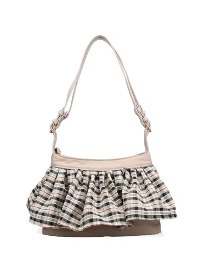 Praying Check-pattern Skirt-style Shoulder Bag In Multi