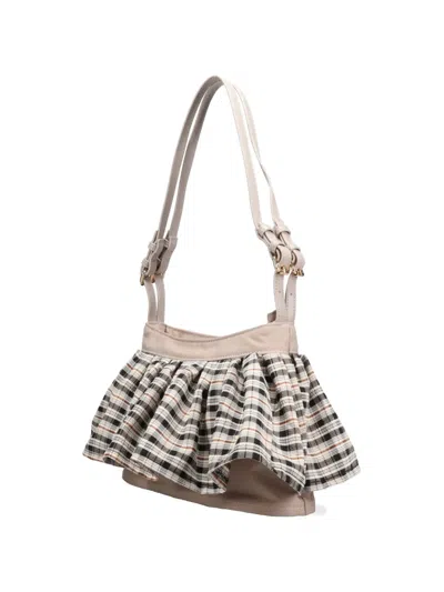 Praying Check-pattern Skirt-style Shoulder Bag In Multi