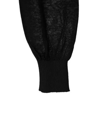 Pushbutton Layered Pleated-panel Sweater In Black