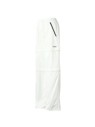 Pushbutton Detachable Three-way Trousers In White