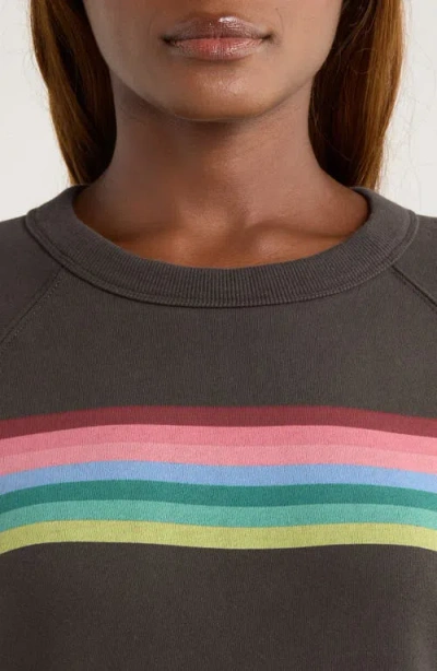Marine Layer Cloud 9 Stripe Cotton Blend Sweatshirt In Brown