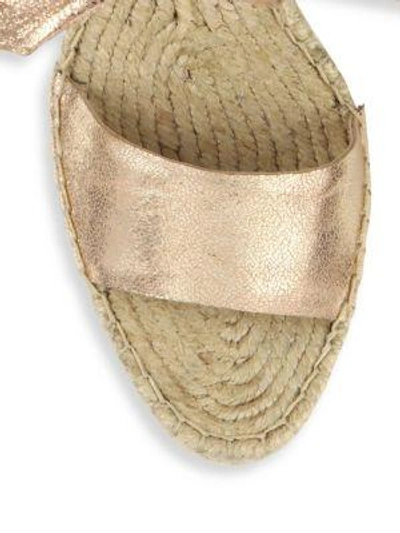 Shop Loeffler Randall Harper Metallic Leather Espadrille Wedge Sandals In Gold
