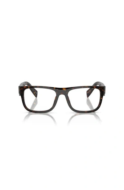 Prada 53mm Rectangle Optical Glasses In Pink