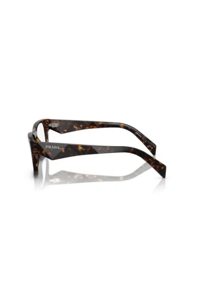 Prada 53mm Rectangle Optical Glasses In Pink