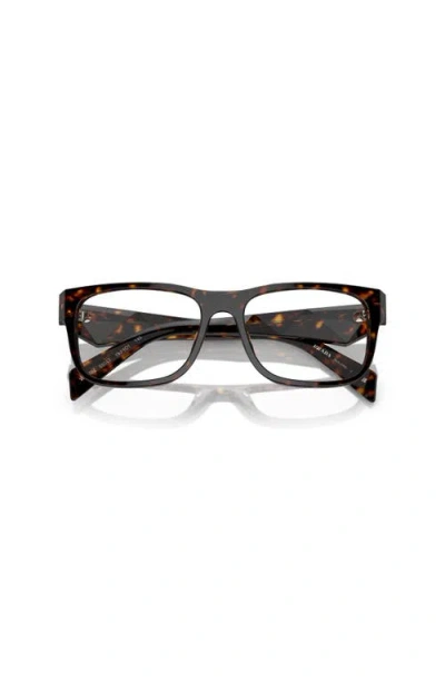 Prada 53mm Rectangle Optical Glasses In Pink
