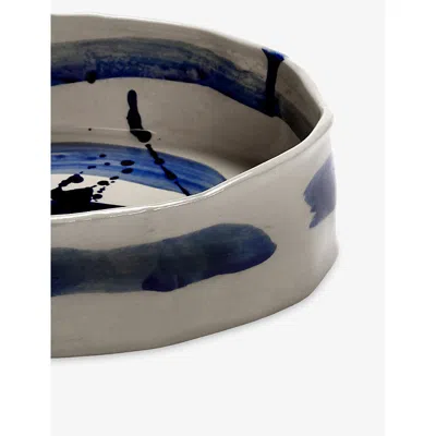 Serax Blue Sophia Oval Deep Stoneware Serving Plate In Blue