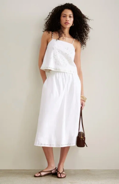 Open Edit Embroidered Poplin Cami In White