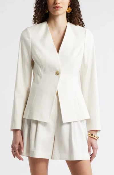 Nordstrom Linen Blend One-button Blazer In Multi