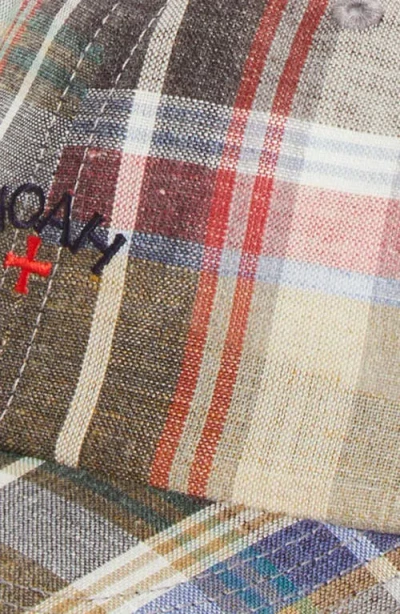 Noah Plaid Wool & Linen Baseball Cap In Multi