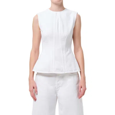 Agolde Corbin Denim Shell Top In White