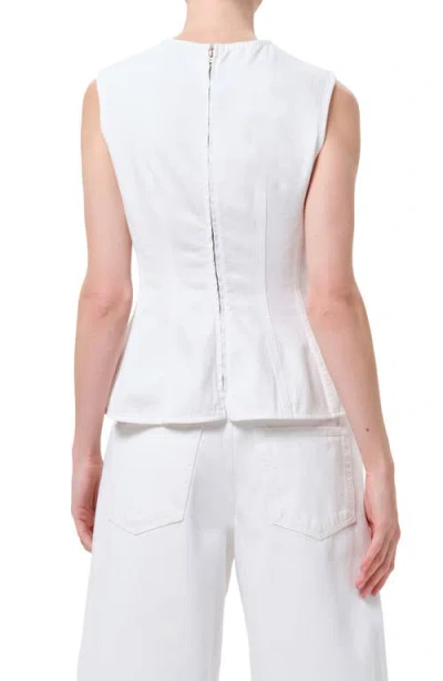 Agolde Corbin Denim Shell Top In White