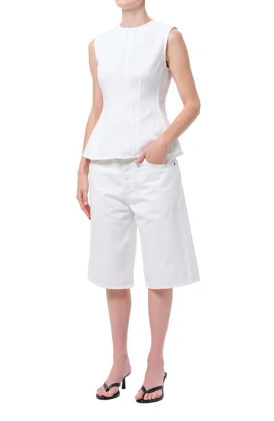 Agolde Corbin Denim Shell Top In White