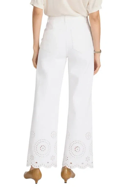 Frame The Eyelet Flare Embroidered Flared-leg Jeans In White