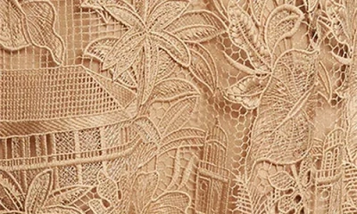 Oscar De La Renta Dominican Republic Toile Guipure Lace Cocktail Dress In Brown