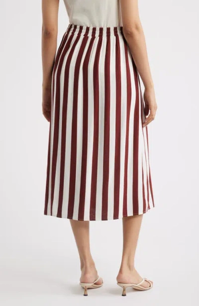 Bobeau Stripe A-line Skirt In Multi