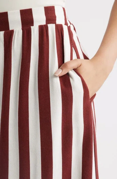 Bobeau Stripe A-line Skirt In Multi