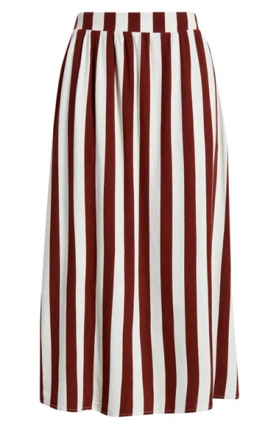 Bobeau Stripe A-line Skirt In Multi
