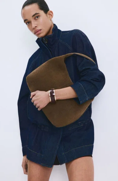 Mango Rigid Volume Bangle In Gold