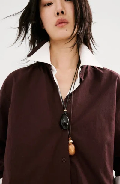 Mango Combined Double Pendant Necklace In Multi