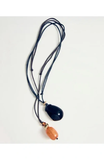 Mango Combined Double Pendant Necklace In Multi