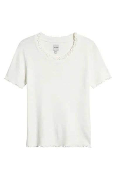 Nic + Zoe Nic+zoe Ruffle Trim Short Sleeve Sweater In Multi