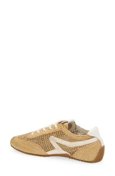 Rag & Bone Retro Runner Slim Raffia Sneakers In Neutral