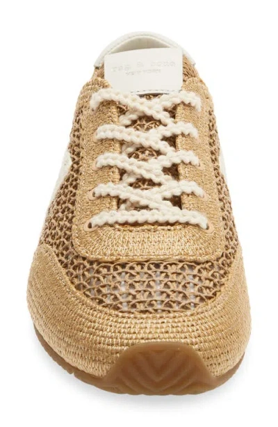 Rag & Bone Retro Runner Slim Raffia Sneakers In Neutral