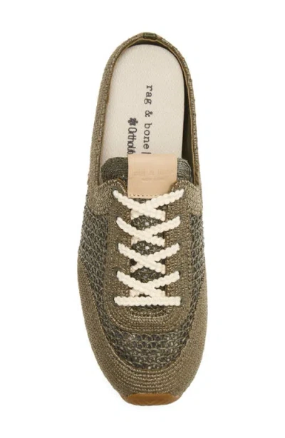 Rag & Bone Ultra Slim Retro Runner Mule In Green