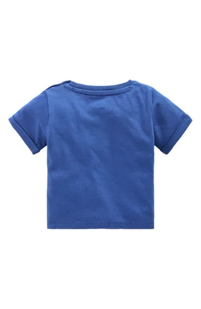 Mini Boden Logo Patch T-shirt In Blue