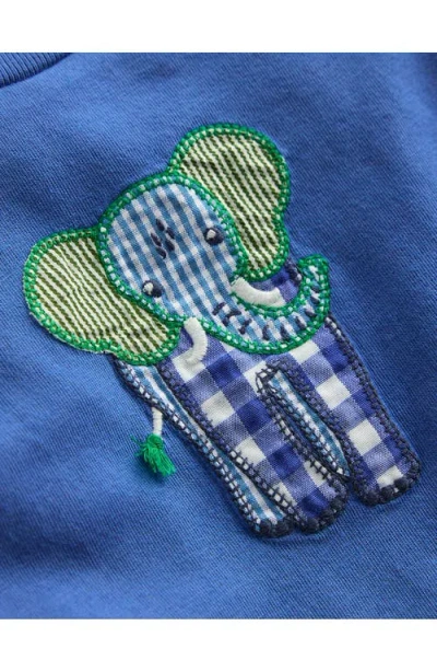 Mini Boden Logo Patch T-shirt In Blue