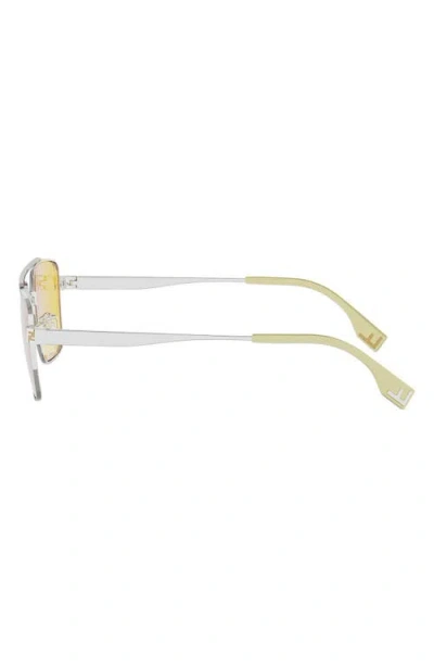 Fendi Sky 57mm Rectangular Sunglasses In White