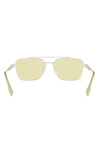 Fendi Sky 57mm Rectangular Sunglasses In White