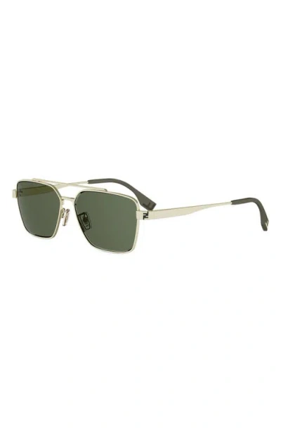 Fendi Sky 57mm Rectangular Sunglasses In Metallic