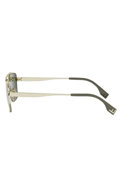 Fendi Sky 57mm Rectangular Sunglasses In Metallic