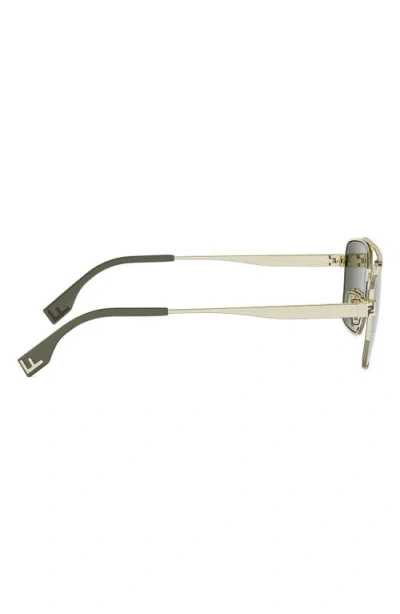 Fendi Sky 57mm Rectangular Sunglasses In Metallic