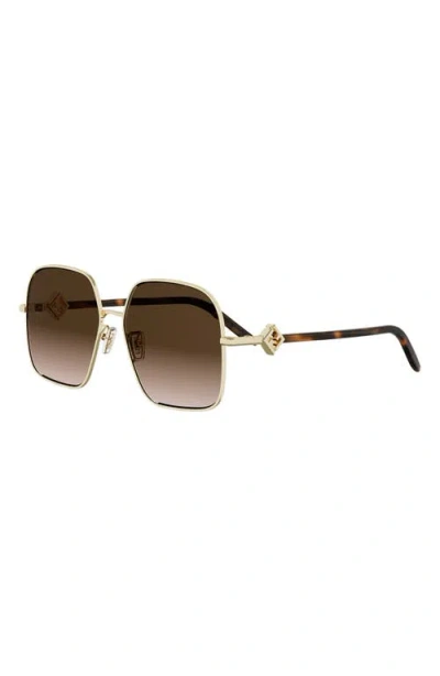 Fendi Ff Diamonds 58mm Gradient Square Sunglasses In White