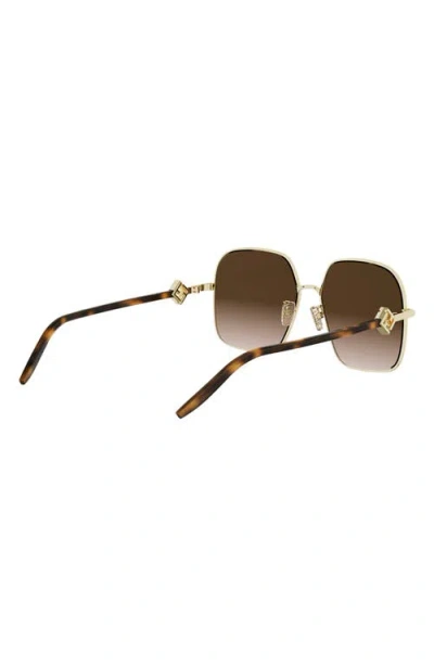 Fendi Ff Diamonds 58mm Gradient Square Sunglasses In White