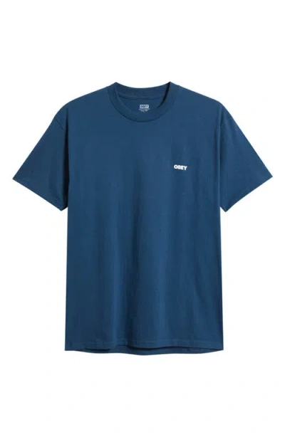 Obey Visual Studios Flower Graphic T-shirt In Blue