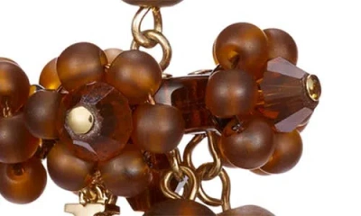 Tory Burch Curiosity Beaded Linear Drop Earrings In Orange