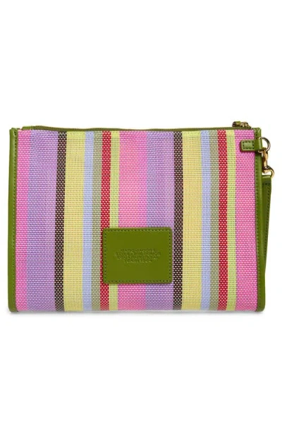 Marc Jacobs The Large Stripe Mesh Pouch In Multi