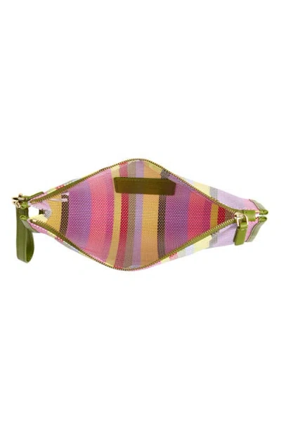 Marc Jacobs The Large Stripe Mesh Pouch In Multi